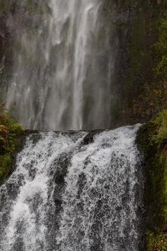 Upper portion of the lower tier of Multnomah waterfall located at Multnomah Stock Photos