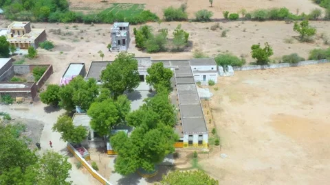 Upper Primary School with L-Shaped Layout and Boundary Wall Stock Footage 322645109