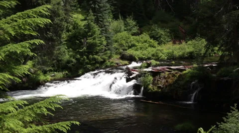 UPPER ROGUE RIVER WATERFALL Stockbeeldmateriaal 58953495