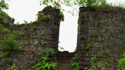 Upper ruin section of vasai fort Stock Footage 342624598