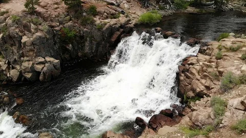 Upper Section of Webber Falls - Aerial Drone Stock Footage 112627973
