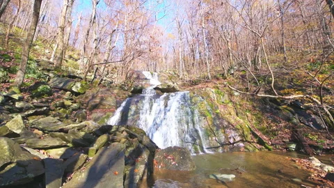 Upper Shamokin Falls waterfall in Wintergreen Resort Virginia Blue Ridge Stock Footage 169329489