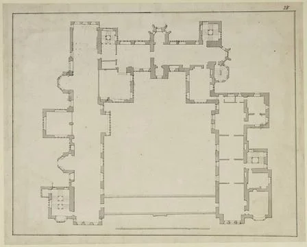 Upper-storey plan of a house in or near Paris . Maps K.Top.124 Supp.fol.28... Foto stock