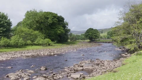 Upper Swaledale, and the River Swale, Yorkshire Dales, England, UK Stock Footage 342278103