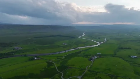 Upper Teesdale and River Tees from a drone, Forest-in-Teesdale, County Durham Vídeo Stock 277669688