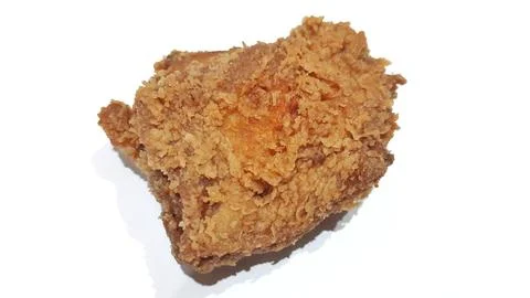 Upper thigh crispy fried chicken. Isolated on white background Stock Photos