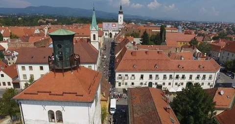 The upper town (old part of Zagreb) Stock Footage 94119619