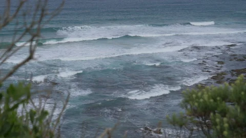 Upper View on Beautiful Landscape Beach on Gibson Steps, Australia Video stock 131362870