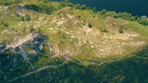 The upper view on beautiful mountain landscape near the river Stock Footage 159831797