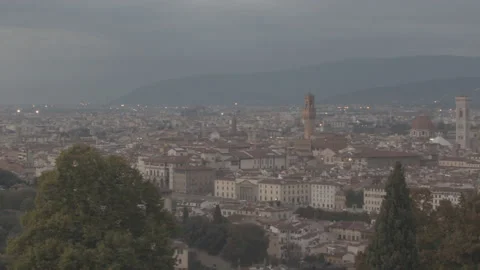 Upper View of Florence Cathedral and Downtown, Landscape Stock Footage 148261529
