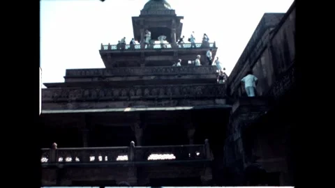 Upper View of Historic Multi-Tiered Building Stock Footage 276292827