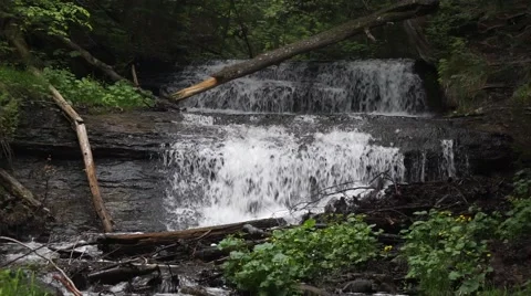Upper Wagner Falls, Munising, Michigan Stock Footage 51772162