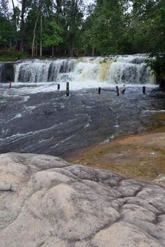 Upper Waterfall Tier and River Rapids at Phnom Kulen, Cambodia Stock Photos