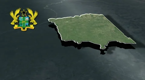 Upper West with Coat Of Arms Animation Map Stock Footage