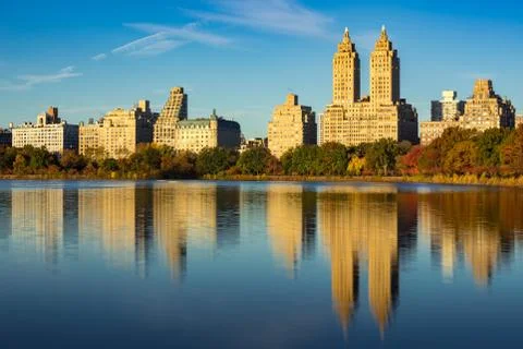 Upper West Side and Central Park Reservoir, New York City Stock Photos