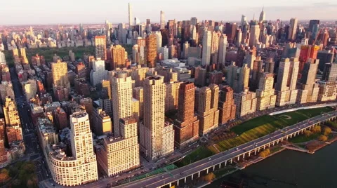 Upper West Side Residential Towers and Elevated Highway Editorial Stock-Footage 62747759