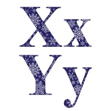 Uppercase and lowercase letters X and Y Stock Illustration