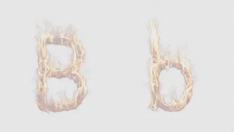 Uppercase and lowercase symbol B burning in fire. Stock Footage 288622835