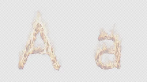 Uppercase and lowercase symbol A burning in fire. Stock Footage 288621272
