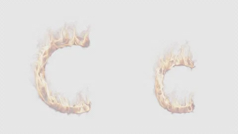 Uppercase and lowercase symbol C burning in fire. Stock Footage 288624212