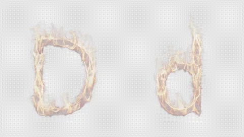 Uppercase and lowercase symbol D burning in fire. Stock Footage 288626262