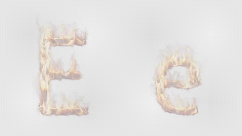 Uppercase and lowercase symbol E burning in fire. Stock Footage 288626964