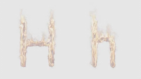 Uppercase and lowercase symbol H burning in fire. Stock Footage 288629366