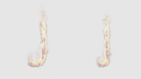 Uppercase and lowercase symbol J burning in fire. Stock Footage 288630477