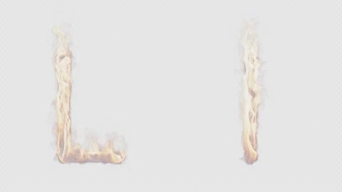 Uppercase and lowercase symbol L burning in fire. Stock Footage 288632096