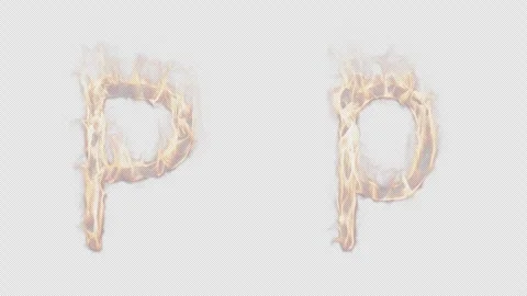 Uppercase and lowercase symbol P burning in fire. Stock Footage 288635893