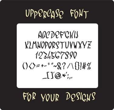 Uppercase font design Stock Illustration