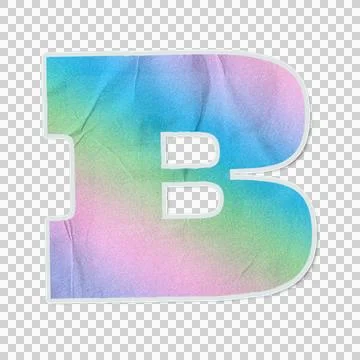 Uppercase letter B is floating on transparent background, showing pastel 스톡 일러스트