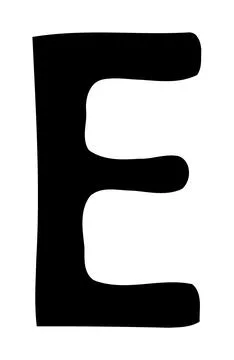 Uppercase letter E, Black letter E symbol, Alphabet character Stock Illustration
