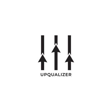 Upqualizer logo design template isolated on white background. up arrow blen.. Stock-Illustration