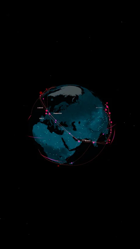 Upright 90 degree orbital pass over a pure digital earth, Vertical 9:16 4K Stock Footage 339090649