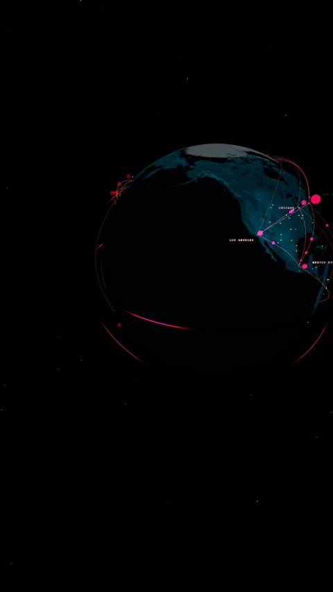Upright broadcast hold designed for a pure digital earth, Vertical 9:16 4K Stock Footage 339090793