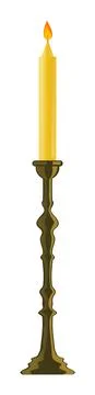 Upright candlestick isolated on white background Stock Illustration