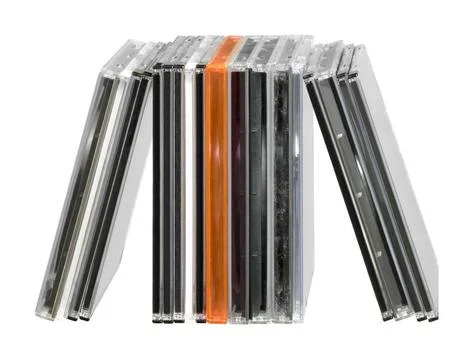 Upright CD jewel cases studio photography of some CD jewel cases in white ... Stock Photos