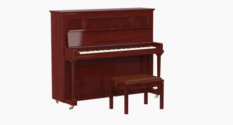 Upright Piano with Bench Stock Footage 284755271