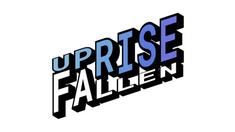 UPRISE vs FALLEN, 3D Text Animation in Isometric View with Opposite Word Motion Stock Footage 314264176