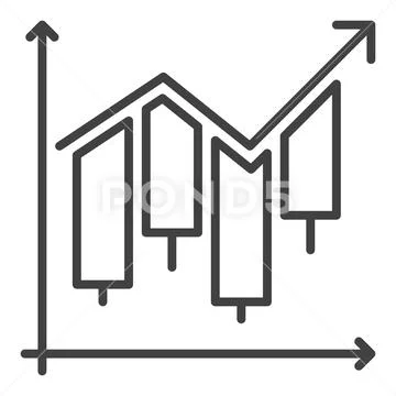 Uprising Candlestick Pattern vector Electronic trading thin line icon or symb Ilustração Stock