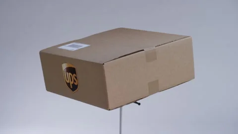 UPS Box on white Video stock 160377653