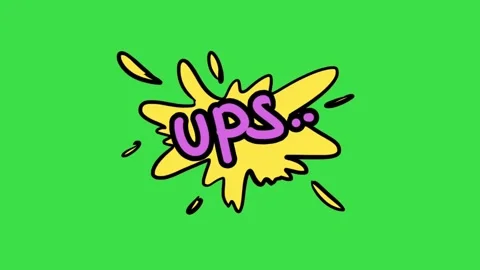 Ups comic speech bubble animation with yellow splash on green screen background Stock Footage 329905435