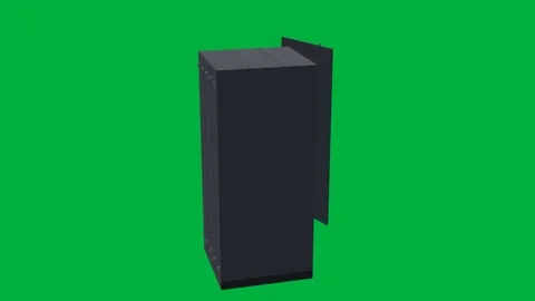 Ups datacenter 3d loop green screen Stock Footage 343073856