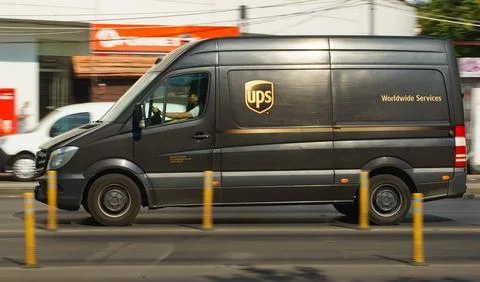 UPS delivery van Foto stock