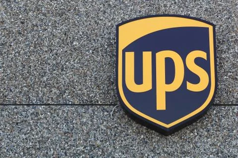 UPS logo on a facade Foto stock