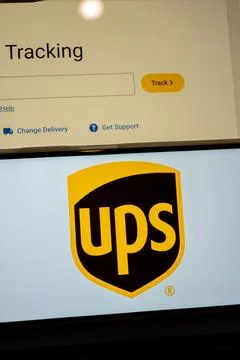 Ups package tracking services showing delivery status 写真素材