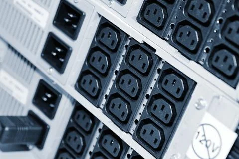 UPS power sockets 库存照片