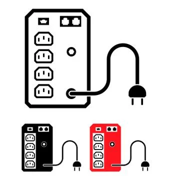 UPS Uninterruptible Power Supply Icon, Vector Illustration Stock Illustration