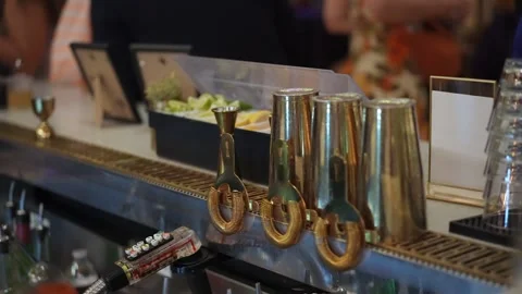 Upscale Bar Environment Showcasing Attentive Service Amidst Social Guests And 스톡 동영상 323773987